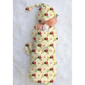 Ladybug Swaddle Blanket Newborn 6 month Soft & Cozy Breathable Infant Wrap